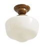 Semi Flush Mount with Vintage Doughy Glass Schoolhouse Shade
