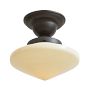 Vintage Semi Flush Mount with Opal Pointed Saucer Glass Shade