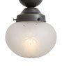 Semi Flush Mount with Vintage Squat Globe Frosted Glass Shade with Wheel Cut Designs