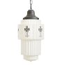Vintage Art Deco Chain Pendant with Stenciled Cake Shade