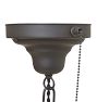 Vintage Art Deco Chain Pendant with Stenciled Cake Shade and Pull Chain