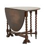 Vintage Barley Twist Oval Entry Table with Gate Leg and Casters
