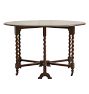 Vintage Barley Twist Oval Entry Table with Gate Leg and Casters