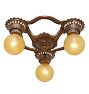 Vintage 3-Light Classical Revival Cast Bare Bulb Flush Mount