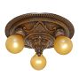 Vintage 3-Light Romance Revival Pan Bare Bulb Flush Mount
