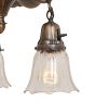 Vintage Sheffield Flush Mount Pan Fixture with 3 Lights and Clear Striped Shades