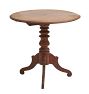 Vintage Small Round Side Table with Turned Wood Tripod Base
