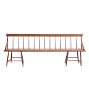 Vintage Wooden Deacon's Bench with Spindle Back and Worn Paint