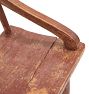 Vintage Wooden Deacon's Bench with Spindle Back and Worn Paint