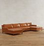 Hastings Sectional Double Chaise Leather Sofa