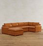Roswell Leather 6-Piece Sectional Sofa With Ottoman