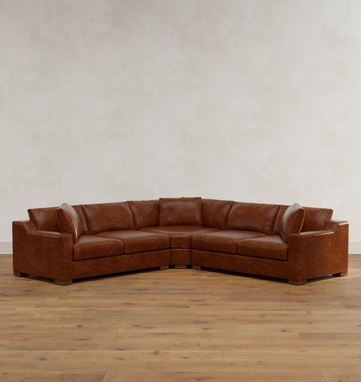 Sublimity Leather 3-Piece Double Sofa with Wedge Corner