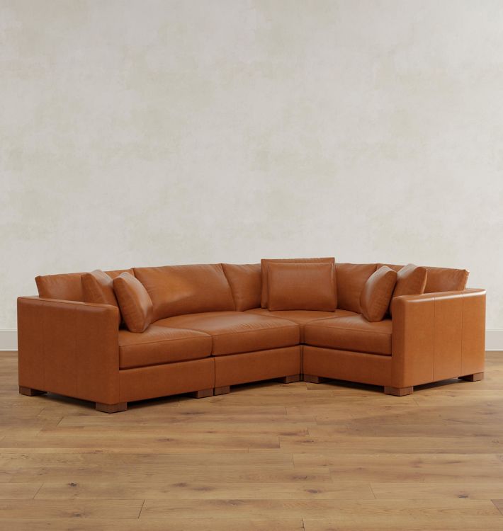 Wrenton Leather 4-Piece Sectional Sofa