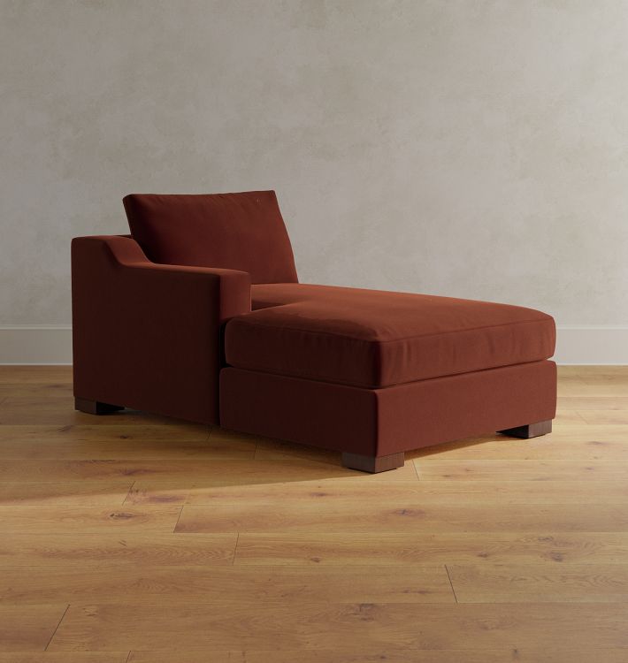 Sublimity Chaise Sectional Component, Studio - Left Arm Chaise - Vance Velvet Paprika
