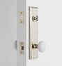 Putman White Porcelain Knob / Knob Exterior Door Hardware Tube Latch Set