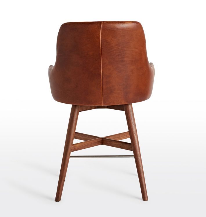 Dexter Swivel Leather Stool Rejuvenation