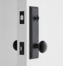 Putman Black Porcelain Knob / Knob Exterior Door Hardware Tube Latch Set