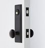 Putman Black Porcelain Knob / Knob Exterior Door Hardware Tube Latch Set