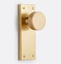 Jerico Brass Knob Interior Door Set Tube Latch Set, Aged Brass Plain 2.375" Standard