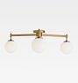Amelia Semi-Flush Mount, 33" - Heritage Brass - Cased White