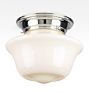 Thurman 6" Fitter Flush Mount, Polished Chrome - Opal Flared Schoolhouse Shade