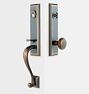 Putman Knob Exterior Door Hardware Tube Latch Set, Burnished Antique Left 2.375"