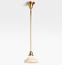 Rose City 2-1/4" Fitter Rod Pendant, Aged Brass - 8" Opal Eastmoreland Shade - 32" Length - No Vault Mount