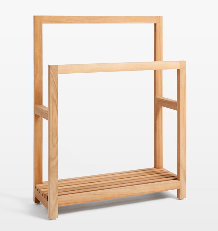 Adela Teak Standing Towel Rack