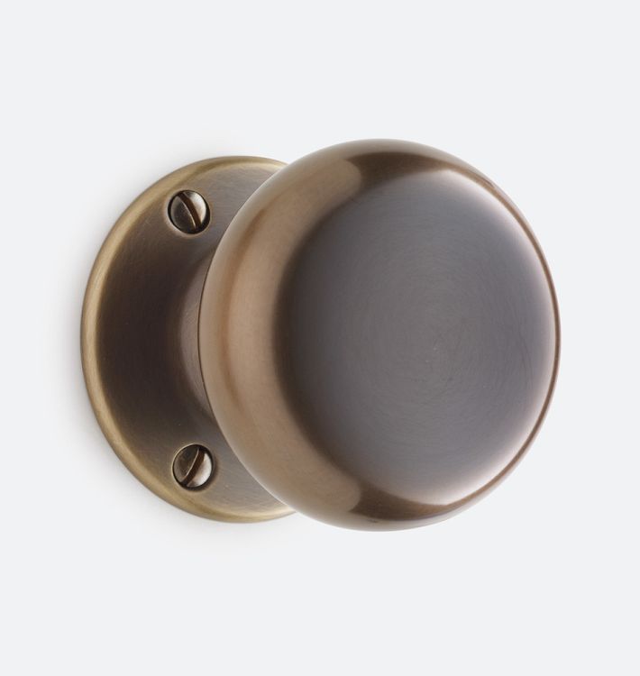 Tate Classic Knob Mortise Interior Door Set, Burnished Antique Passage Left