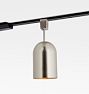 Paige 5" Dome Semi-Flush Track Light, Brushed Nickel - Black Track