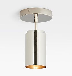 Polished Nickel Kitchen Flush Mount Lighting | Rejuvenation, image size:250x265