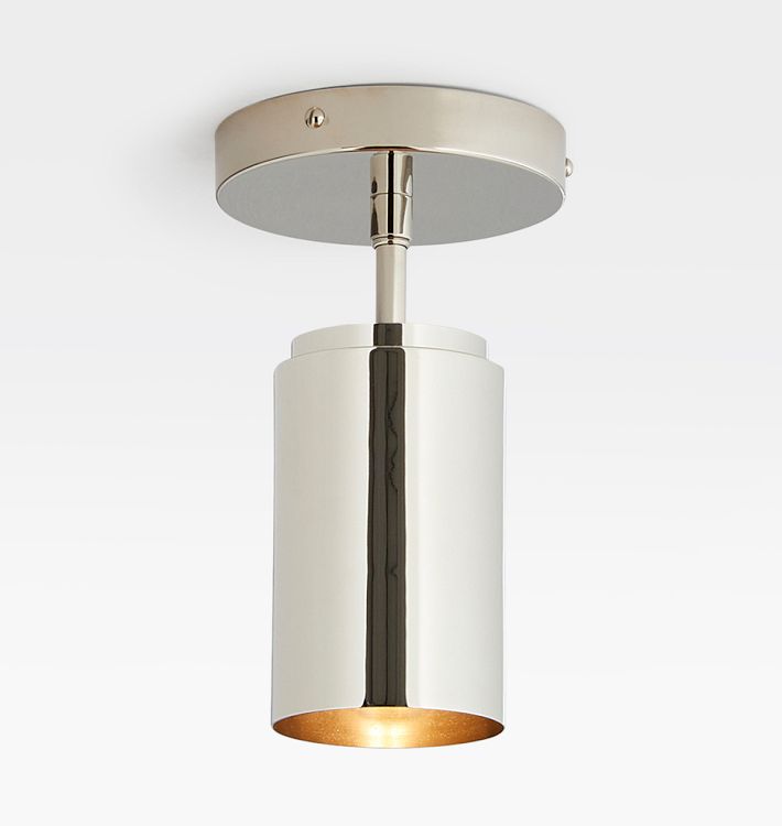 Paige 3-1/4" Cylinder Semi-Flush Mount, Polished Nickel