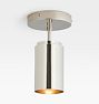 Paige 3-1/4" Cylinder Semi-Flush Mount, Polished Nickel