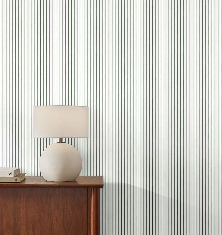Oliver Heather Simple Stripe York Wallpaper, Roll - Green