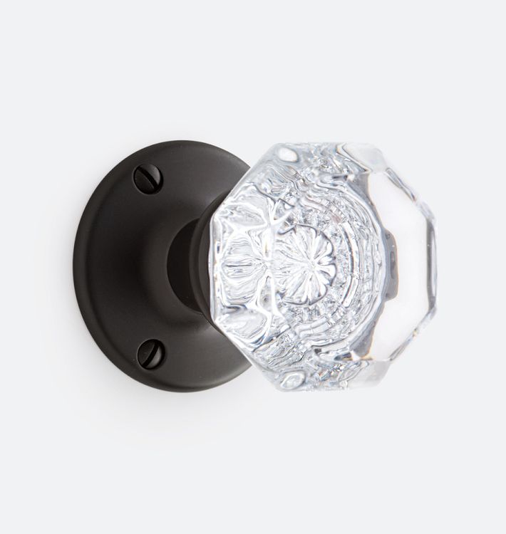 Tate Octagonal Crystal Knob Tube Latch Interior Door Set