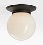 DNU - Foster 6" Fitter Flush Mount, Oil-Rubbed Bronze - Opal Globe Shade