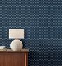 Charm York Wallpaper, Swatch - Taupe on Navy