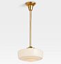 Rose City 4" Fitter Rod Pendant, Unlacquered Brass - 12" Opal Eastmoreland Shade - 33" Length - No Vault Mount