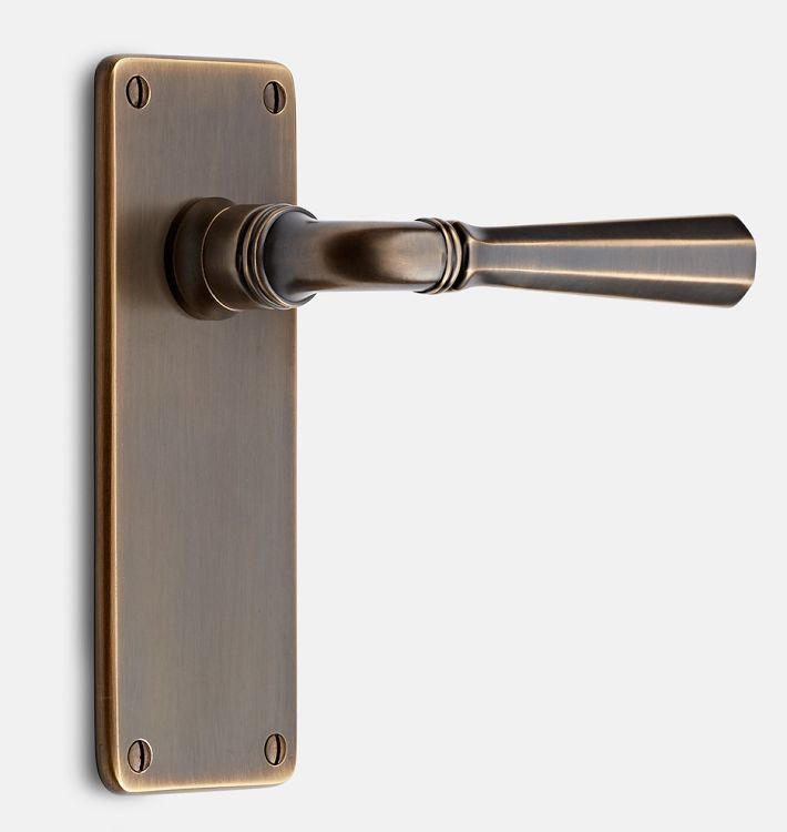 Benson Octagonal Lever Mortise Interior Door Set, Burnished Antique Passage Right