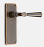 Benson Octagonal Lever Mortise Interior Door Set, Burnished Antique Passage Right