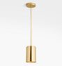 Paige 5" Cylinder Pendant, Aged Brass - 32" Length