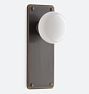 Benson White Porcelain Knob Mortise Interior Door Set, Burnished Antique Passage Left