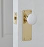 Benson White Porcelain Knob Tube Latch Interior Door Set