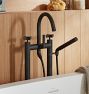 West Slope Floor Mounted Tub Filler With Handshower