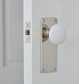 Benson White Porcelain Knob Tube Latch Interior Door Set