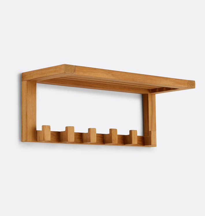 Teak Hook Rack