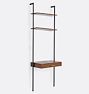 Holgate Walnut Modular 2-Shelf with 28" Desk and Aged Brass Hardware with 96" Rails