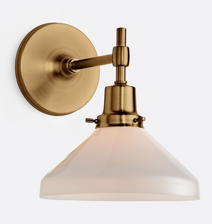 Eastmoreland 2-1/4" Fitter Sconce, Heritage Brass - Eastmoreland 2 1/4in fitter Cone OP - OPAL