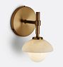 Greenwich Sconce, Heritage Brass - Alabaster Stone Bowl Shade
