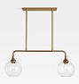 Poplar 24" Linear Pendant, Heritage Brass - 36" - Poplar UNO GLASS CC